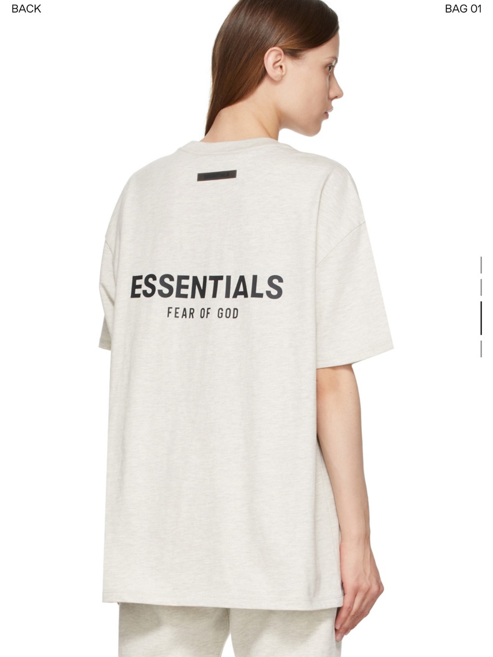 Authentic Fear of God Essentials Men's Oversized Crewneck T-Shirt in Light Gray